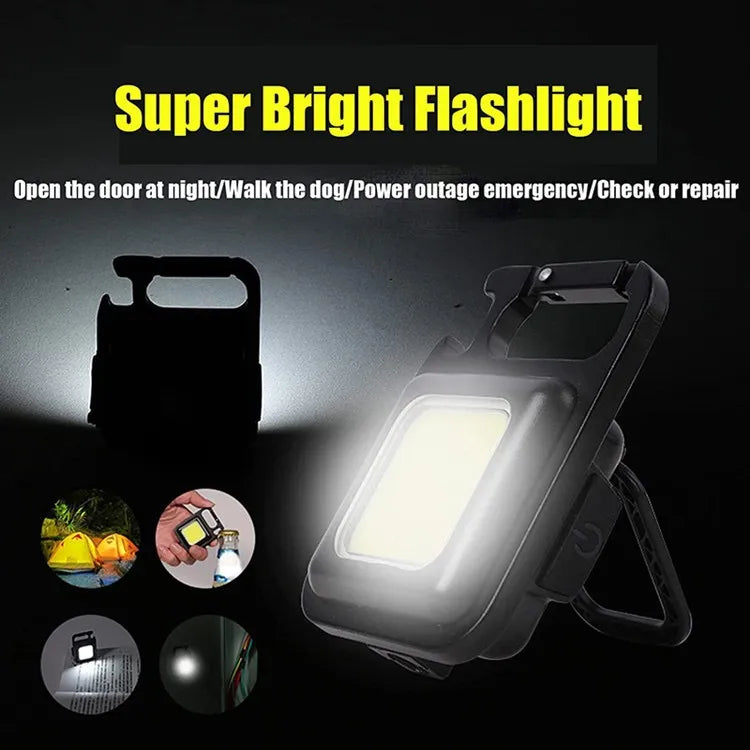 1-10PCS Mini LED 1800LM Flashlight Keychain Multifunctional Portable COB Camping Lamps USB Charging Work Lights Fishing Lanterna