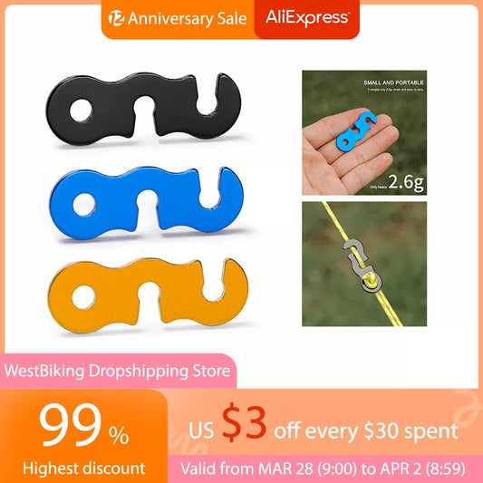 10pcs Adjustable Camping Tent Cord Rope Buckle S Type Tensioners Fastener Kit Outdoor Camping Tents Securing Accessories