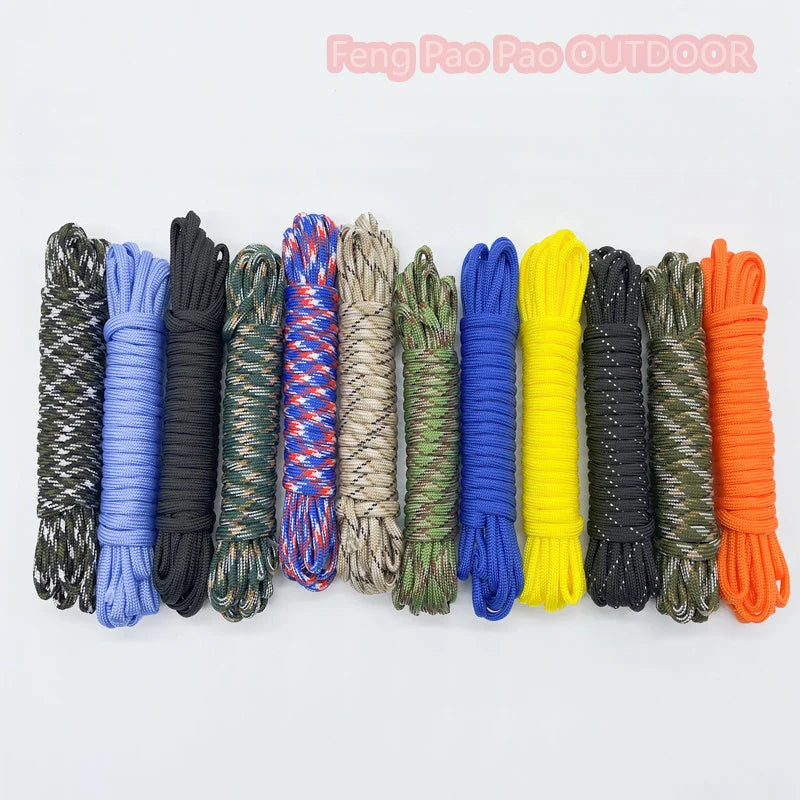 5 Meters Dia.4mm 7 Stand Cores Parachute Cord Lanyard Outdoor Camping Rope Climbing Hiking Survival Equipment Tent Accessories