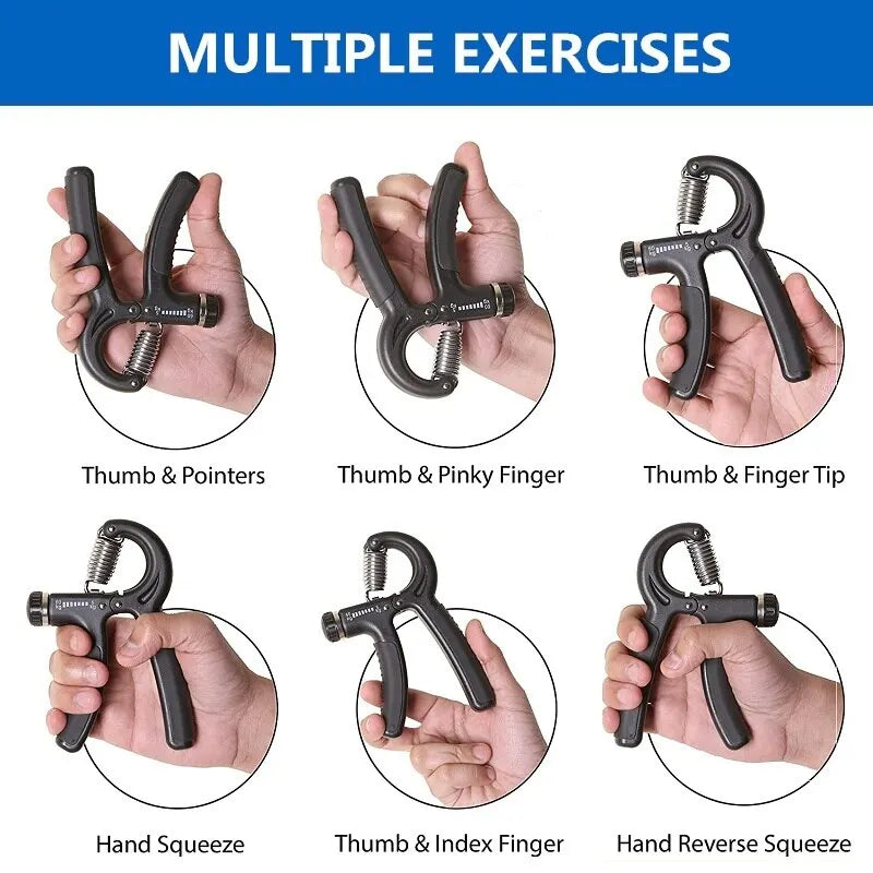 Hand Grip Kit with Finger Exerciser! (Adjustable)