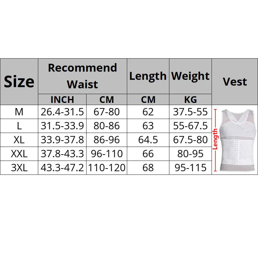 Mens Body Shaper Compression Vest