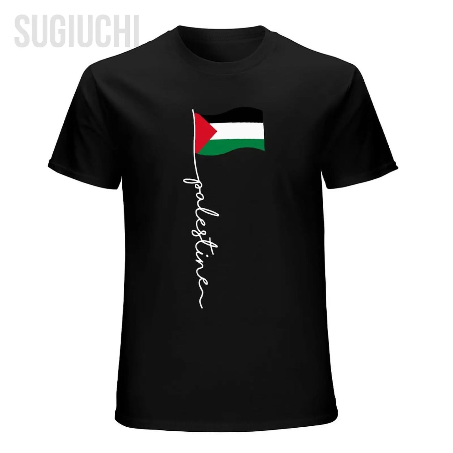 Men Palestine Flag With Palestine Name Tshirt 100% Cotton