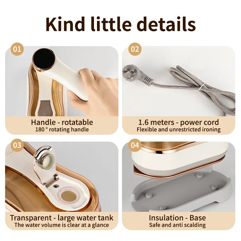 Mini Travel Steamer - Touch Screen & Rotary Design