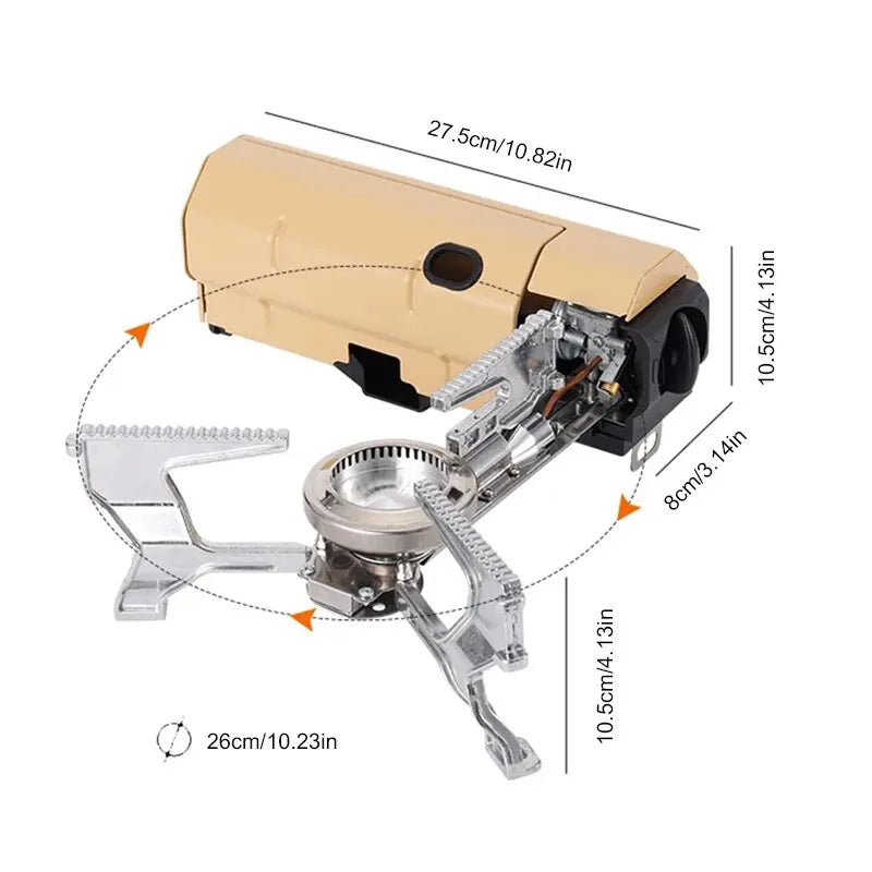 WESTTUNE Camping Gas Stove 2670W Portable Folding Cassette Gas Burner Outdoor Picnic Travel Cooking Grill Cooker Heating System