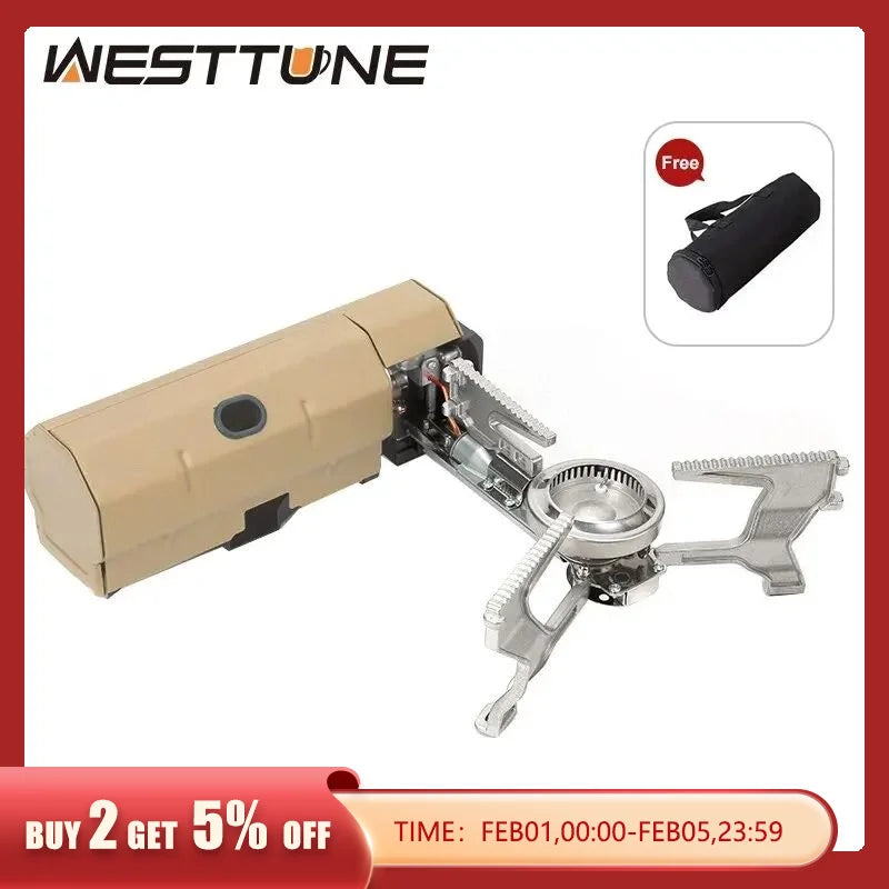 WESTTUNE Camping Gas Stove 2670W Portable Folding Cassette Gas Burner Outdoor Picnic Travel Cooking Grill Cooker Heating System