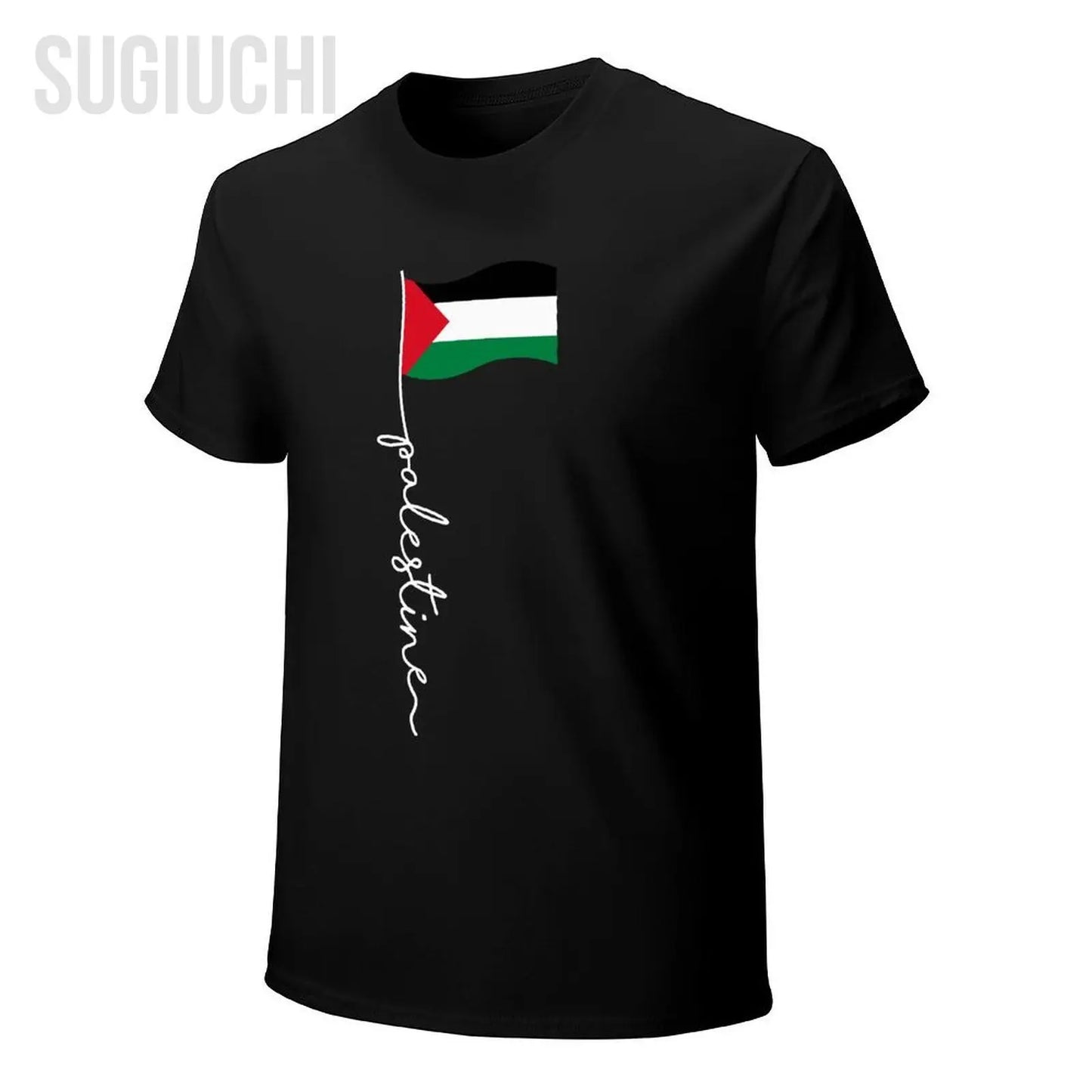 Men Palestine Flag With Palestine Name Tshirt 100% Cotton