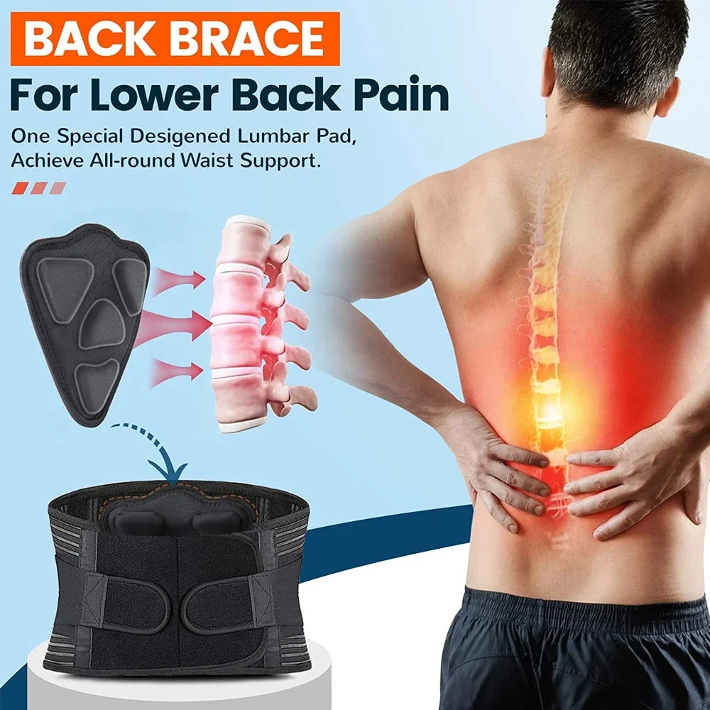 Adjustable Back Support Belt Waist Support Back Brace with Lumbar Pad