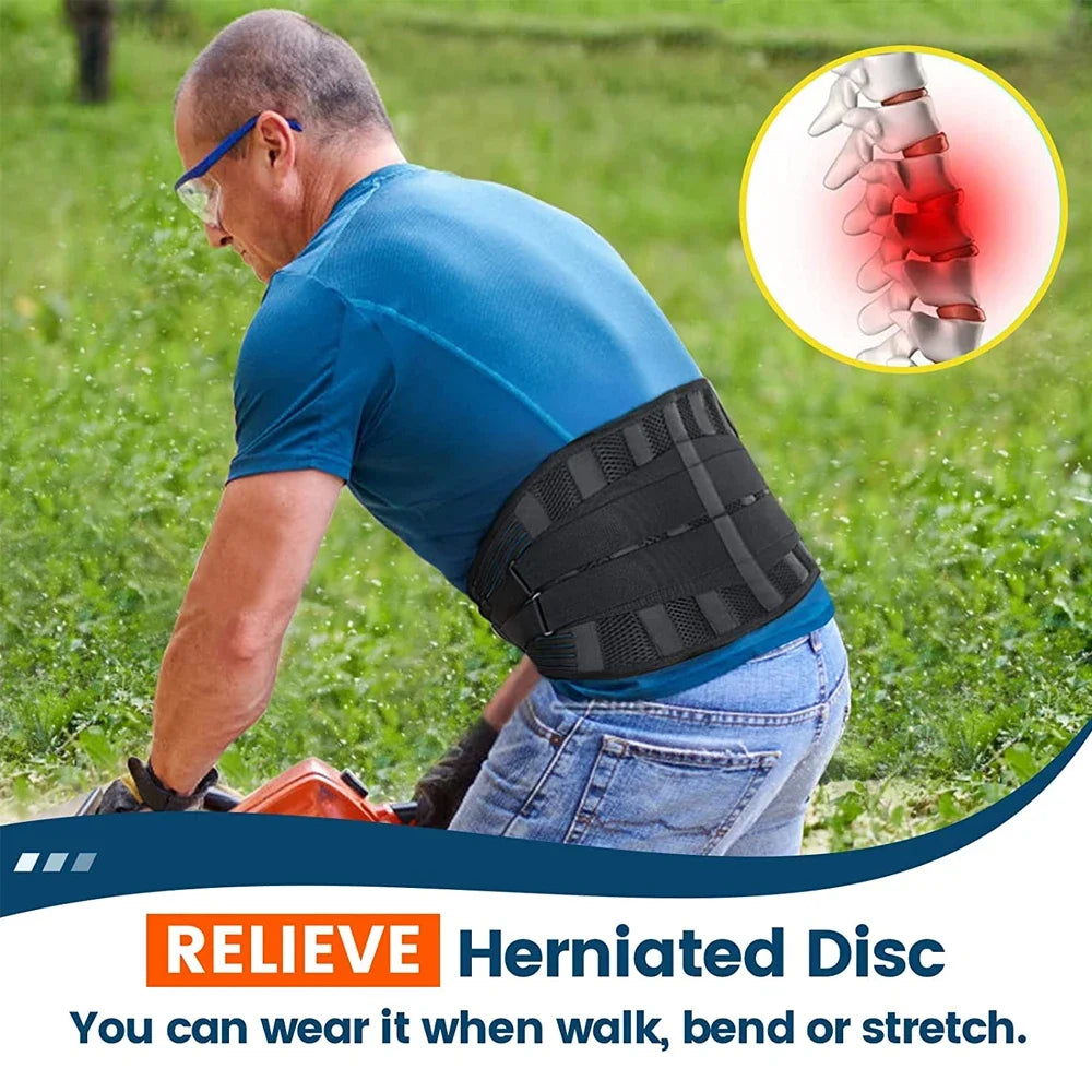 Adjustable Back Support Belt Waist Support Back Brace with Lumbar Pad