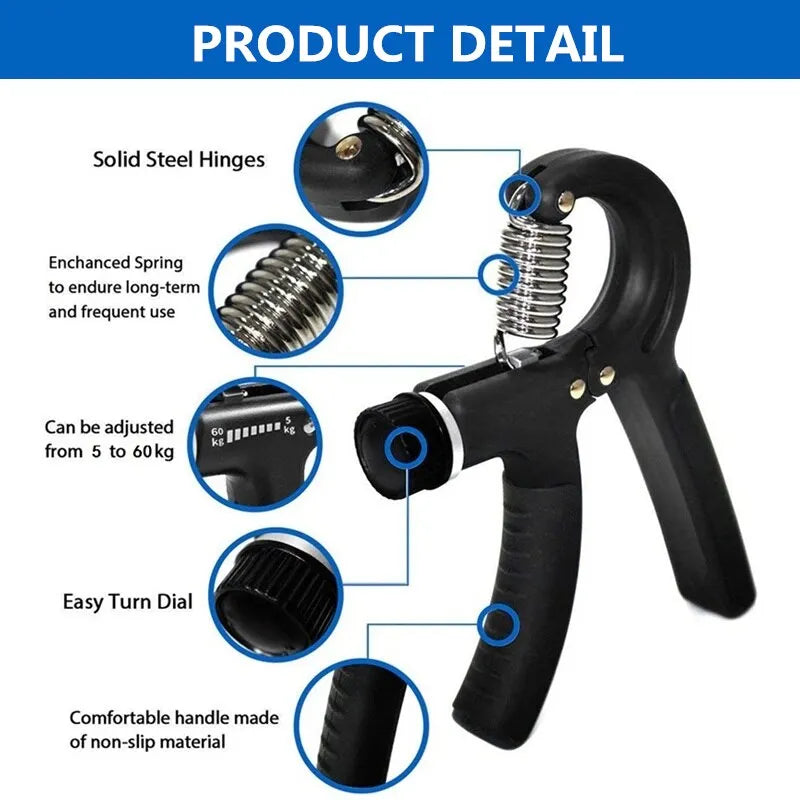 Hand Grip Kit with Finger Exerciser! (Adjustable)