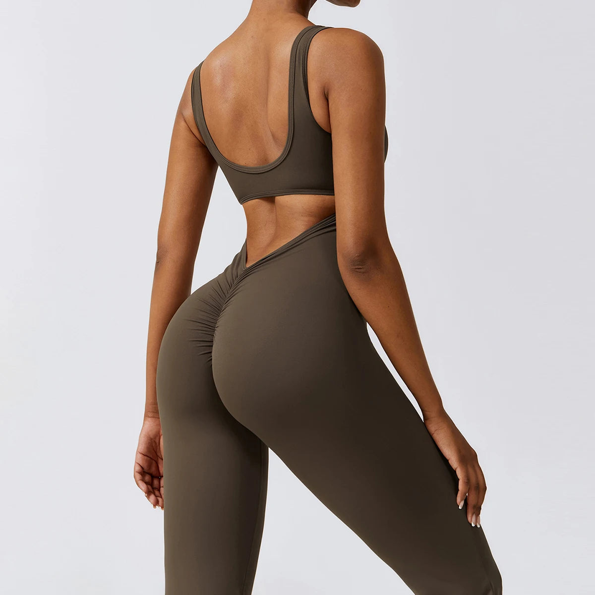 Sexy Back V Jumpsuit Women Training Yoga Suit Sportswear Jumpsuit Fitness Rompers Stretch Workout Bodysuits